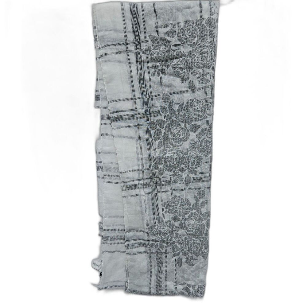 CABI Floral Graphic Lightweight Scarf White Gray 782